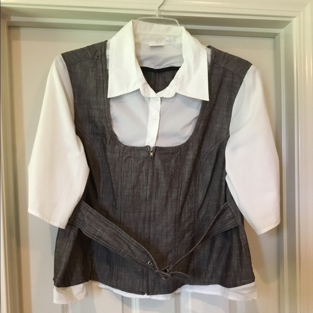 Cato brown/white Blouse - Size 18/20